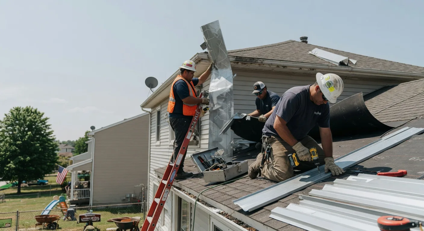 Storm Damage Metal Roof Repair in Port Washington, OH